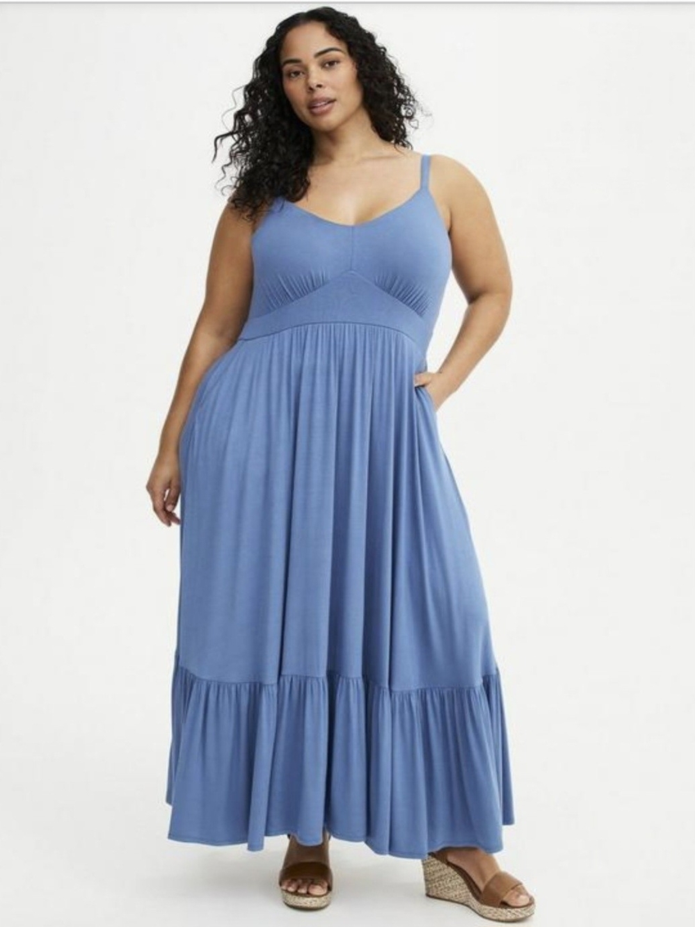 NWT Torrid Tiered Maxi Dress- Blue Horizon